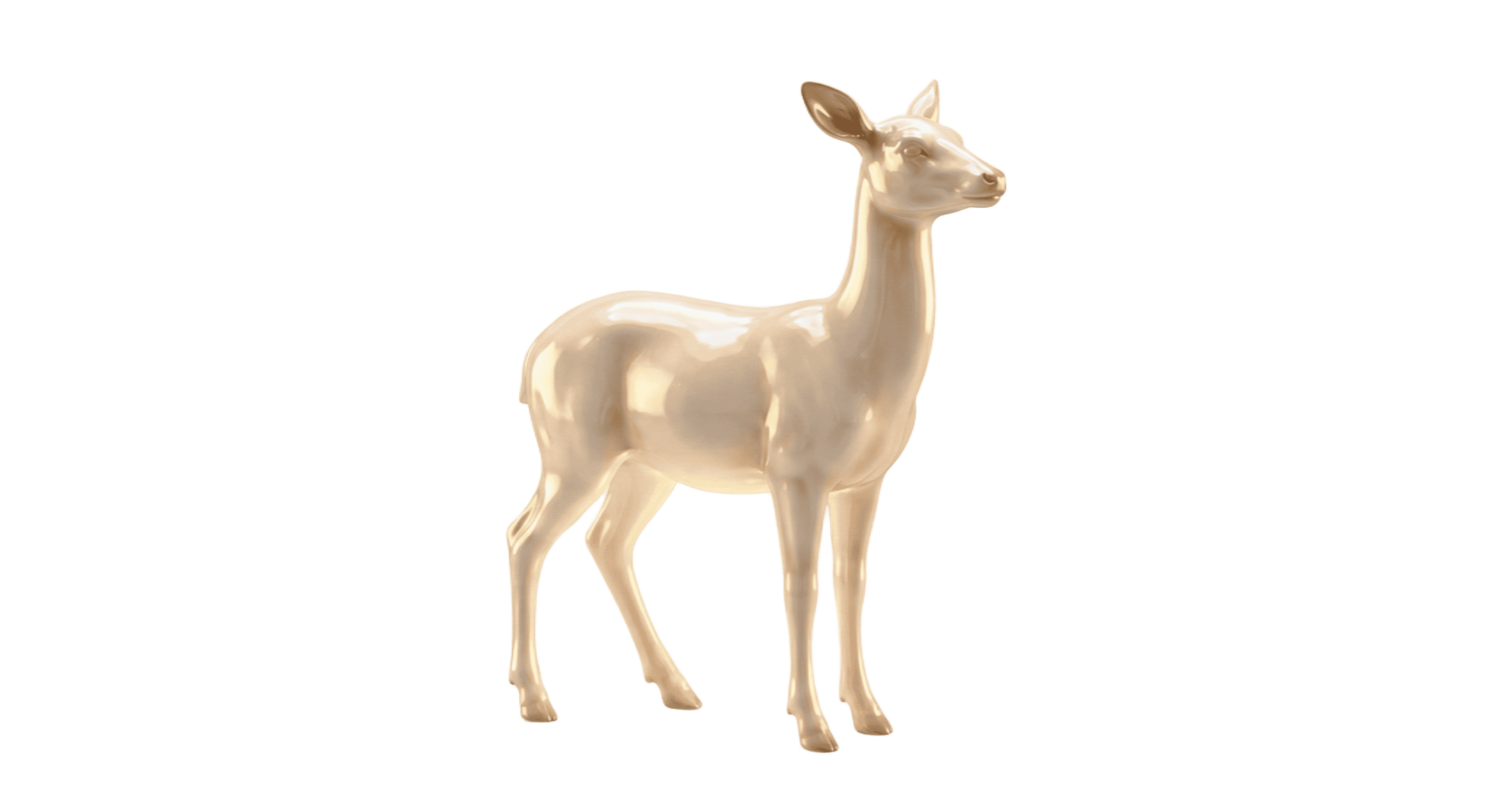 Golden Deer Sculpture